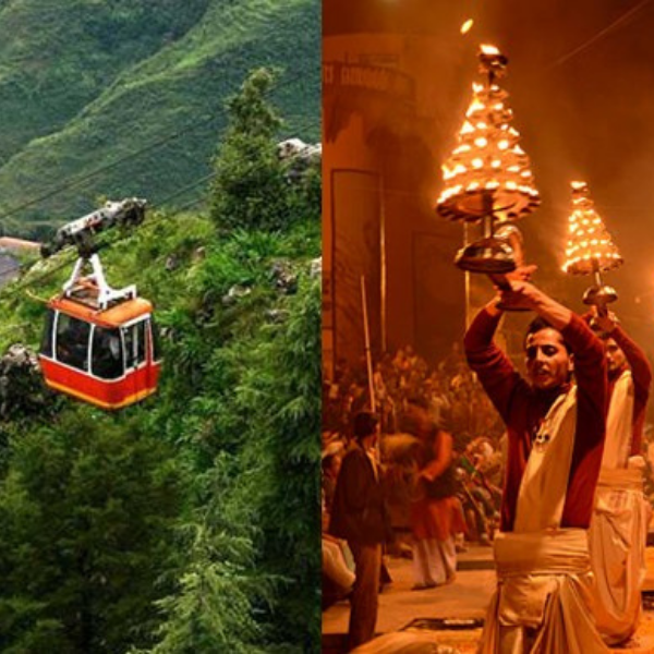 Holy Ganges with Mussoorie